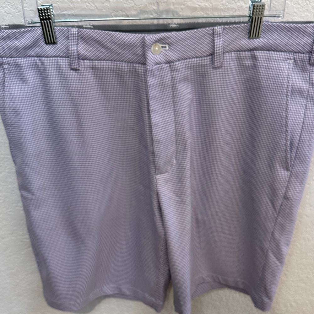 Walter Hagen Men's Perfect 11 Purple Houndstooth Performance Golf Shorts, Sz 36